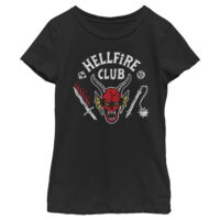 Girl's Stranger Things Hellfire Club Costume  Graphic Tee Black Medium