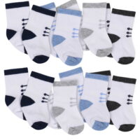 Gerber Baby Boys Wiggle Proof Jersey Crew Socks, 8-Pack