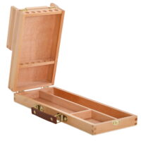 US Art Supply Wooden Flip Opening Artist Brush & Tool Box Drawing Painting