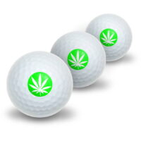 Marijuana Pot Weed Leaf Green Novelty Golf Balls, 3pk