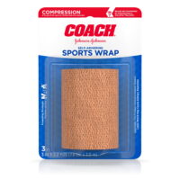 Johnson & Johnson Coach Self-Adhering Elastic Wrap, 3 in x 2.2 yd (Pack of 2)