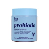 Her Own Probiotic Gummies, 4 Probiotic Strains, Beet FOS Prebiotic Fiber, Apple Cider Vinegar, Digestive Health, Beautiful Skin, Immune Support, Natural Berry Flavor, 60 Gummies