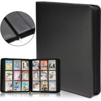 Bright Creations Card Binder with Zipper - 9 Pockets Trading Cards Album Folder - 360 Side Loading Pockets (Black)