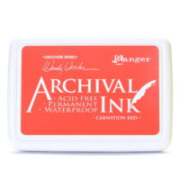 Archival Ink Wendy Vecchi Designer Series carnation red, 2 1/2 in. x 3 3/4 in., pad (pack of 3)
