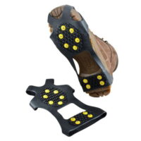 Ice Cleats - Snow Grips Crampons Anti-Slip Traction Cleats Ice & Snow Grippers for Shoes and Boots - 10 Steel Studs Slip-on Stretch Footwear for Women Men Kids(M size - US 5-8