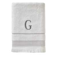SKL Home Casual Monogram Bath Towel, 'G', White