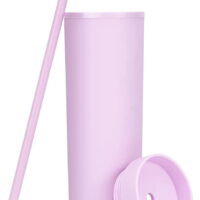 Modwnfy Purple Acrylic Tumblers 16 oz Double Wall Plastic Tumblers with Lids and Straws