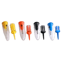 Brush-T Multi-Pack of 4 Golf Tees (Wood, Driver, Oversized, XLT) - Low Friction, More Distance, Consistent Height