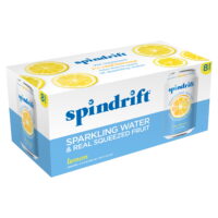 Spindrift Unsweetened Lemon Sparkling Water, 12 Fl Oz, 8 Pack Cans
