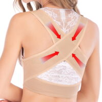Adjustable Brace Belt Corrector, Women Posture Corrector Back Shoulder Support Hunchback Relief Humpback Correction Brace Chest Bra Support-Size S-2XL/Black/Beige,2 Pack
