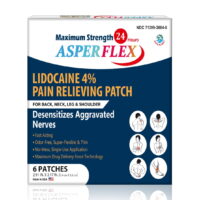 Asperflex Odor Free Max Strength Lidocaine Pain Relief Patch for Back Pain, 6 Count