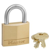 Master Lock 140D Solid Brass Keyed Different Padlock with 1-9/16-Inch Wide Body, 1/4-Inch Shackle
