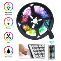 Led Strip Lights, 16.4ft RGB Color Changing Rope LED Lights Strip, with 44-Key IR Remote Controller and 12V Power Supply for Home,Kitchen,Bedroom ,Party Holiday Decoration