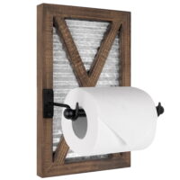 Autumn Alley Large Galvanized Barn Door Rustic Farmhouse Toilet Paper Holder  Wall Mounted Rustic Bathroom Decor
