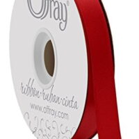 Offray Red 5/8 Inch Double Face Satin Ribbon for Crafting, Sewing, Gift Wrapping, Decorating, 50 Yards