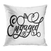 ECCOT Charm Engaged Lettering Inscription Ring Wedding Cake Topper for Laser Milling Cut Modern for Cupcakes Pillow Case Pillow Cover 16x16 inch