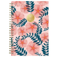 21-22 Weekly Monthly Planner, 5 x 8, by Snow & Graham for Blue Sky, Hibiscus Hardcover
