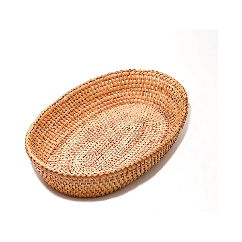 Giỏ mây tre đan oval cỡ lớn thành cao