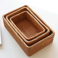 Giỏ Mây Tre Đan Hình Chữ Nhật – Đựng Đồ Trang Trí