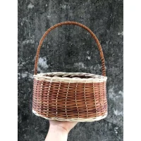 Giỏ mây tròn quai trung