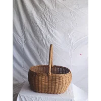 Giỏ Mây Tre Đan Bầu Dục Dáng Tròn Có Quai