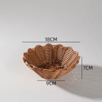 Giỏ mây tre đan dáng bầu miệng lượn sóng