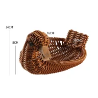 Giỏ mây tre đan hình vịt trang trí