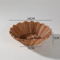 Giỏ mây tre đan tròn miệng lượn sóng cỡ lớn