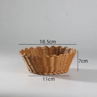 Giỏ mây tre đan tròn miệng lượn sóng đựng bánh kẹo