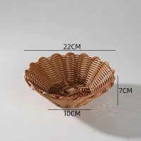 Giỏ mây tre đan tròn miệng lượn sóng