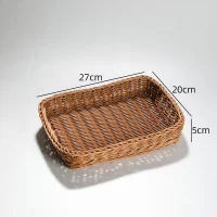 Giỏ mây tre đan chữ nhật bo góc rộng 27cm