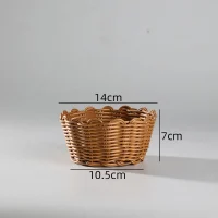 Giỏ mây tre đan tròn miệng lượn sóng nhỏ