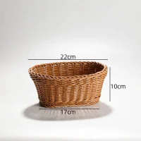 Giỏ mây tre đan hình oval miệng loe bo tròn