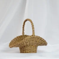 Giỏ Đan Thủ Công Hình Cánh Quạt Có Quai