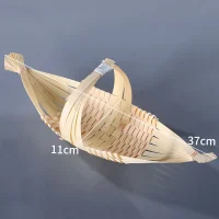 Giỏ Mây Tre Đan Dạng Thúng Dài Có Quai