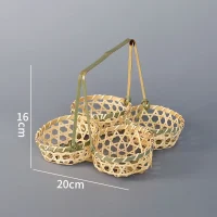 Giỏ Mây Tre Đan Bộ 4 Dạng Quang Gánh Mini Trang Trí