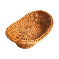 Giỏ mây tre đan hình oval thấp đựng bánh trái