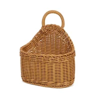 Giỏ Mây Tre Đan Bầu Dục Miệng Vát Có Quai