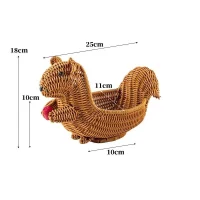 Giỏ mây tre đan hình con sóc ôm hạt trang trí