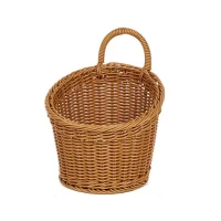 Giỏ Mây Tre Đan Tròn Miệng Vát Có Quai
