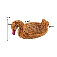 Giỏ mây tre đan hình con ngỗng trang trí thủ công