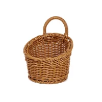 Giỏ Mây Tre Đan Tròn Miệng Nghiêng Có Quai