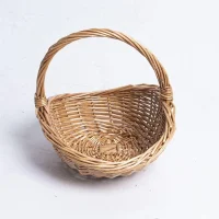 Giỏ Mây Tre Đan Tròn Miệng Vát Độc Đáo Có Quai