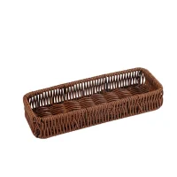 Giỏ mây tre đan chữ nhật dài màu nâu đựng bánh kẹo