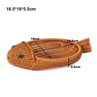 Giỏ Mây Tre Đan Hình Con Cá Trang Trí