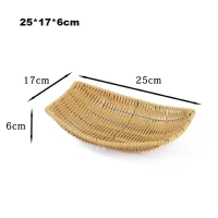 Giỏ Mây Tre Đan Bầu Dục Dẹt Dáng Cong