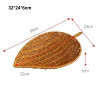 Giỏ Mây Tre Đan Hình Chiếc Lá Trang Trí