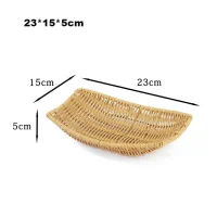 Giỏ Mây Tre Đan Bầu Dục Dẹt Dáng Thấp