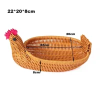 Giỏ Mây Tre Đan Hình Gà Trống Trang Trí