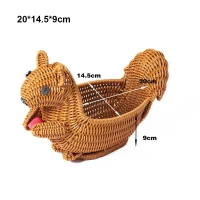 Giỏ Mây Tre Đan Hình Con Sóc Trang Trí